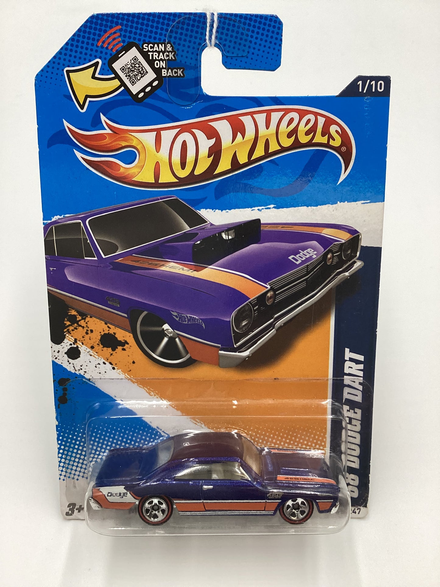 2012 Hot Wheels #81 68 Dodge Dart Blue Walmart Exclusive 234D