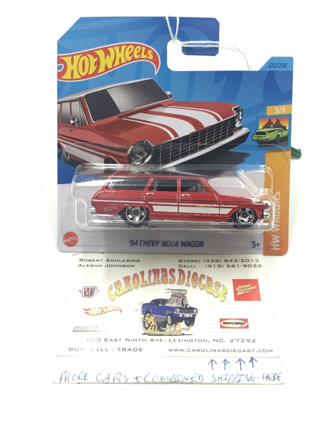 2023 hot wheels Short Card #222 64 Chevy Nova Wagon DD7