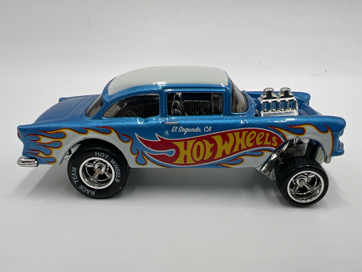 Hot Wheels 1/64 Display Case Exclusive 55 Chevy Bel Air Gasser Blue Loose