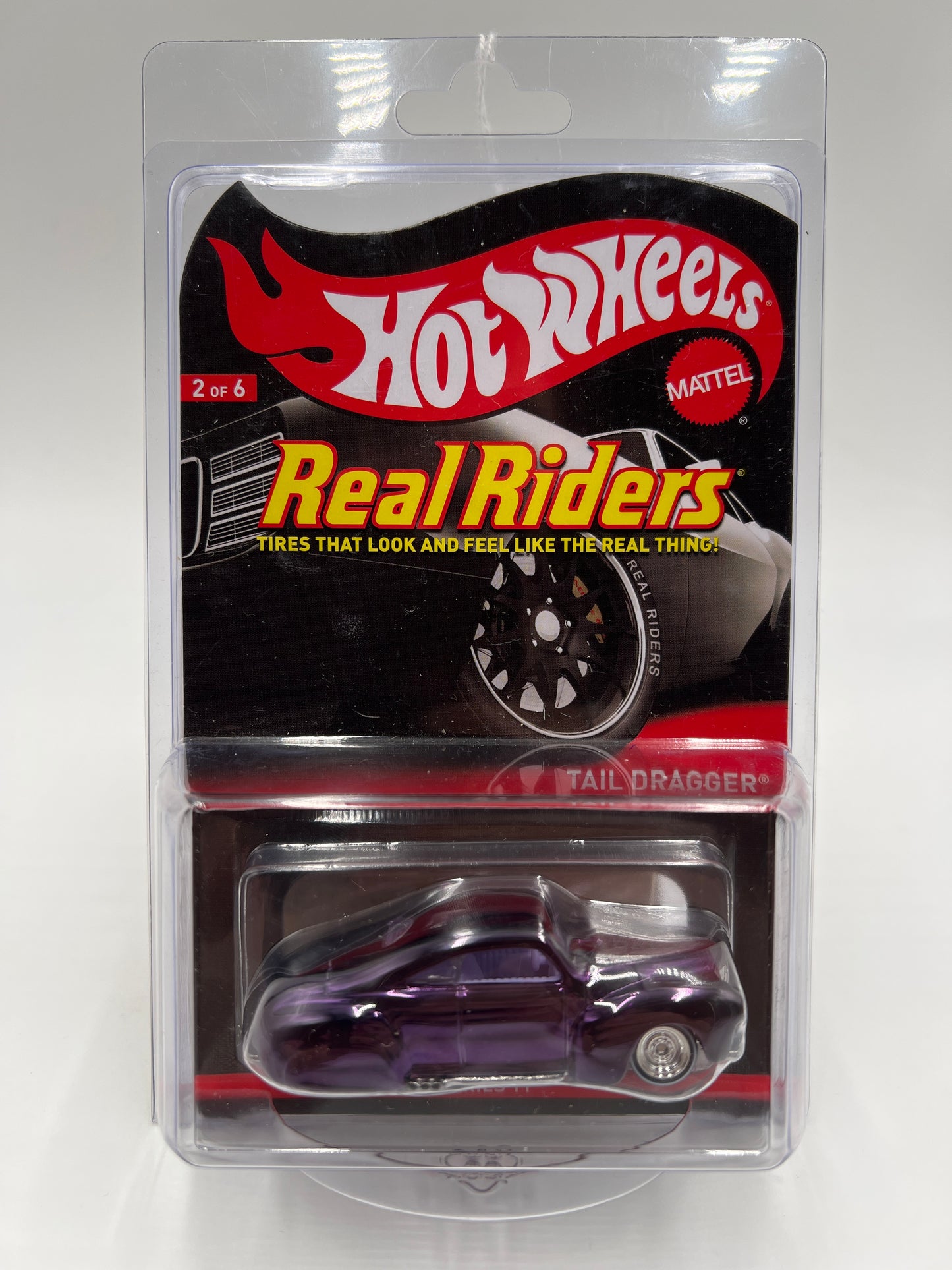 Hot Wheels RLC Real Riders Series 11 #2 1990/4000 Tail Dragger Purple W/Protector