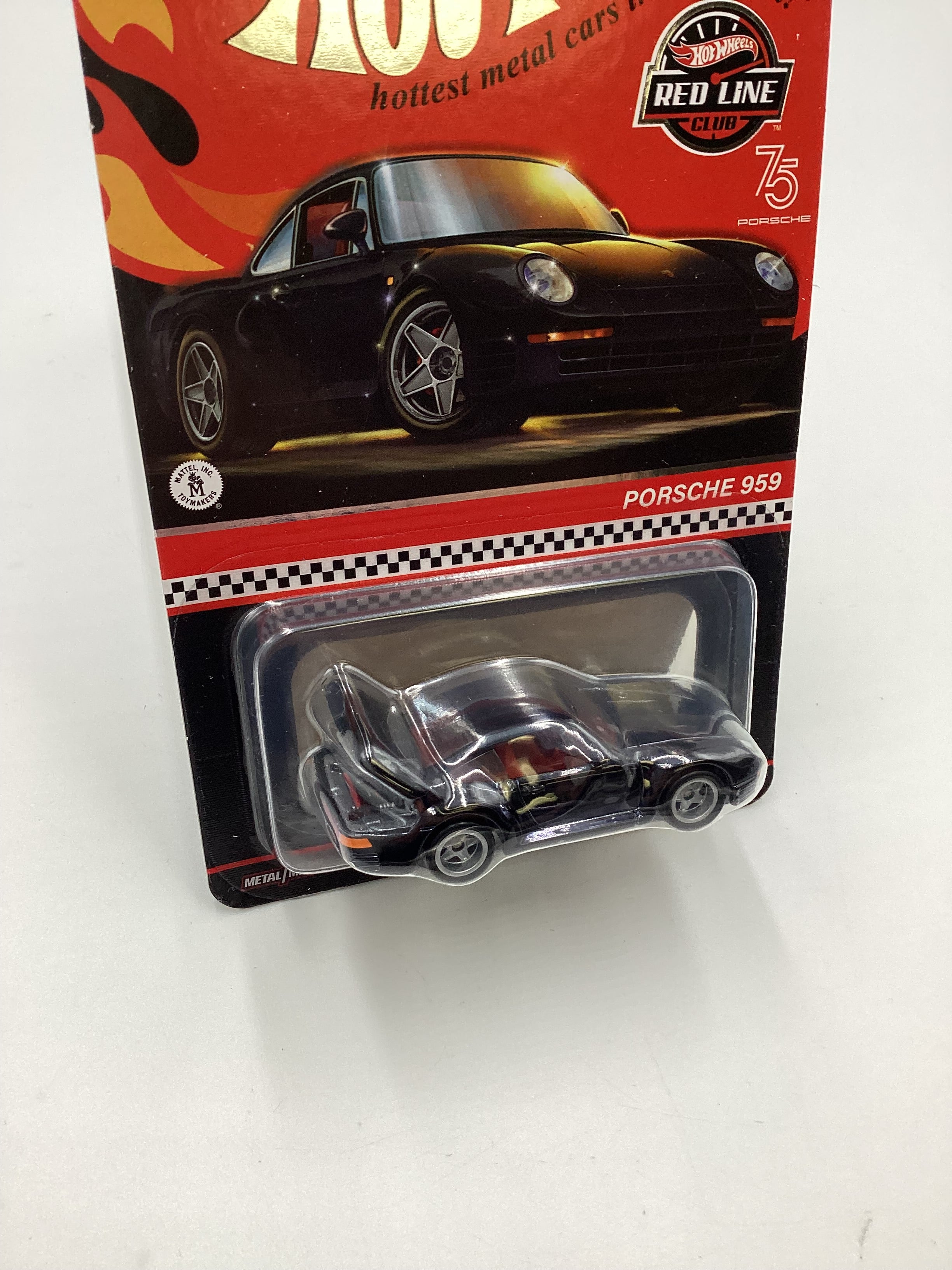 Hot Wheels RLC Sticker Card Porsche 959 Black with protector