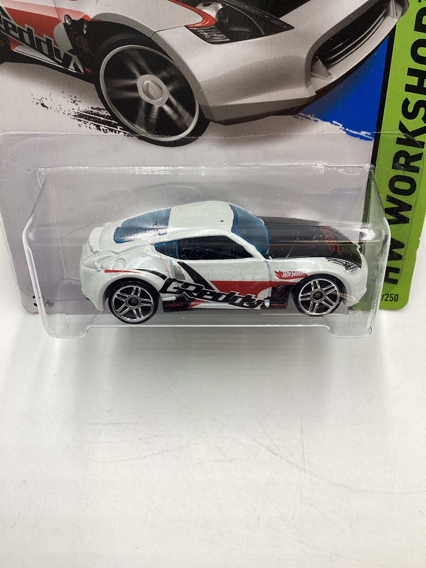 2014 Hot Wheels Workshop #249 Nissan 370Z GReddy White 82D