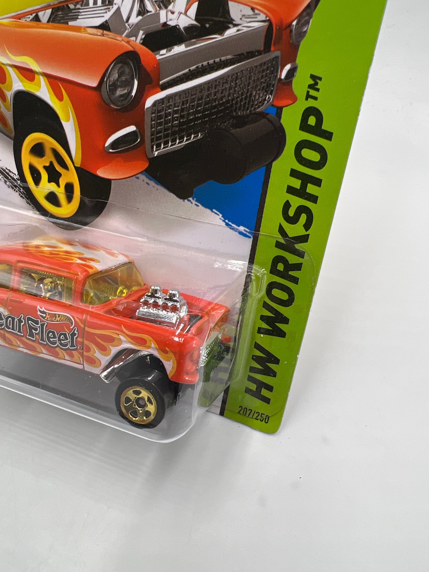 2015 Hot Wheels Workshop #207 55 Chevy Bel Air Gasser Orange 11D
