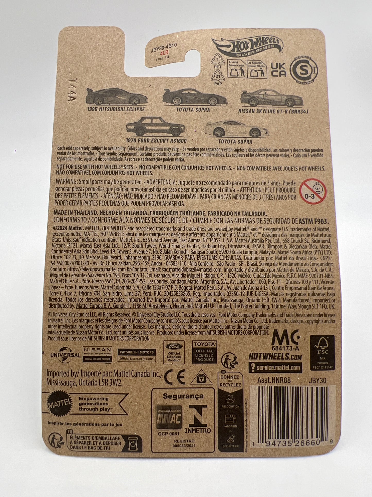 Hot Wheels Silver Series Fast & Furious Brian O’Conner #2 Toyota Supra Orange W/Protector