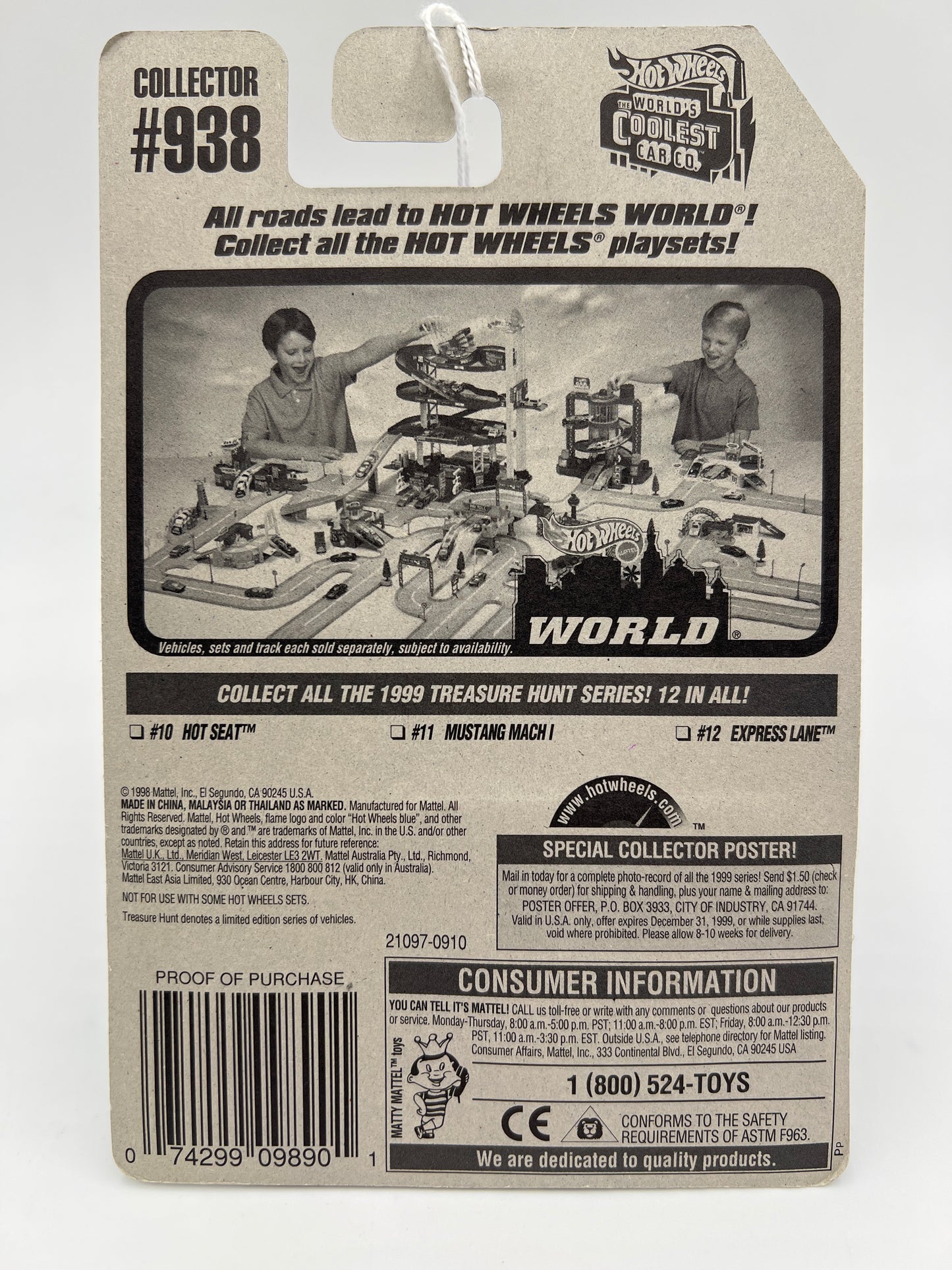 1999 Hot Wheels Treasure Hunt #938 Hot Seat 274E