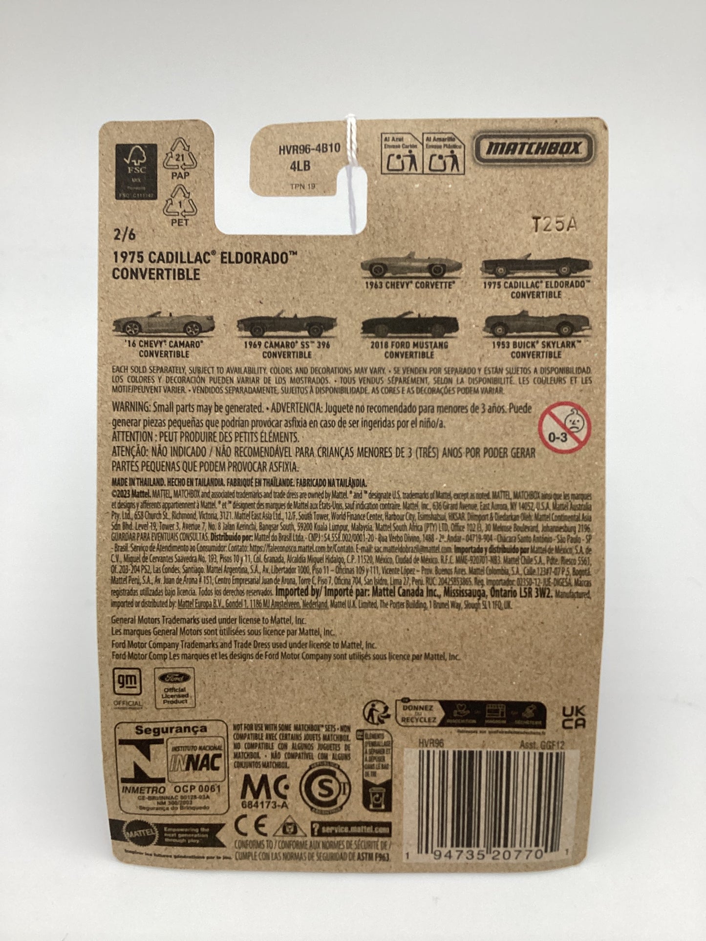 2024 Matchbox American Convertibles #2 1975 Cadillac Eldorado Convertible Green CC6