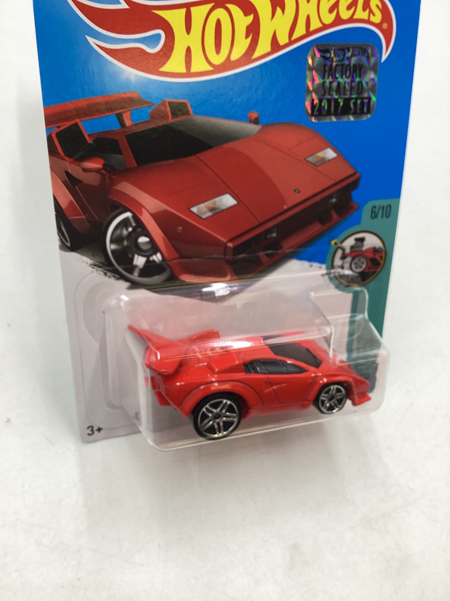 2017 Hot wheels Factory Sealed #152 Lamborghini Countach Red Tooned 102D