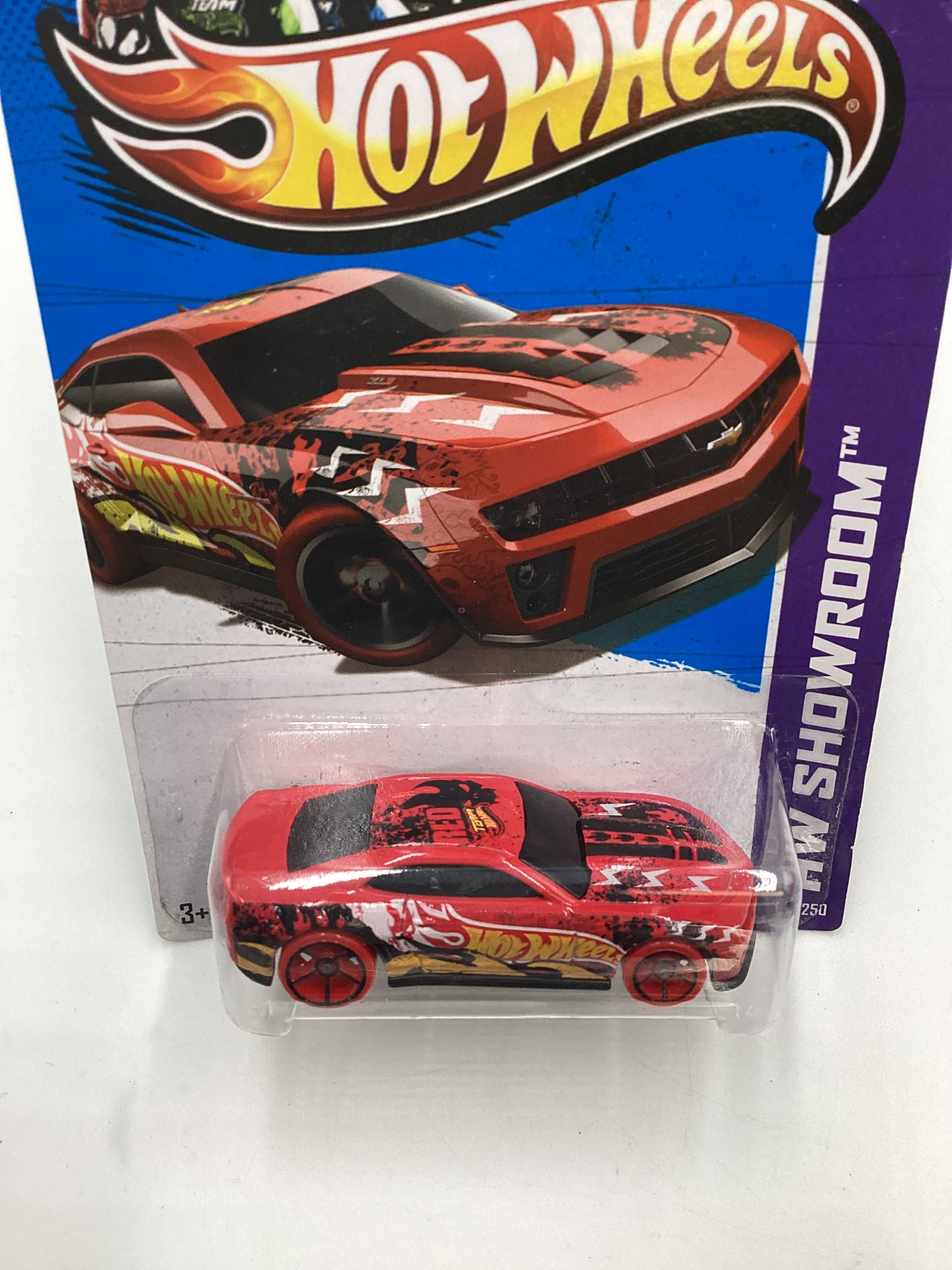 2013 Hot Wheels #192 12 Camaro ZL1 Red Solid Wheels 7B