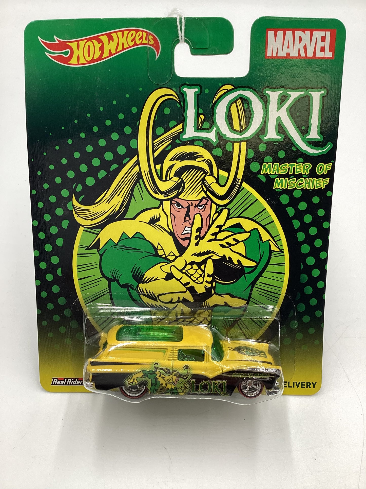 Hot wheels Pop Culture Marvel Loki 8 Crate Delivery Yellow 272A