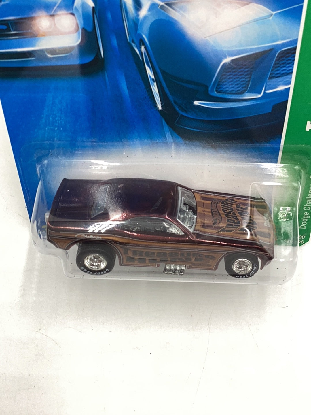 2008 Hot Wheels Super Treasure Hunt #167 Dodge Challenger Funny Car W/Protector