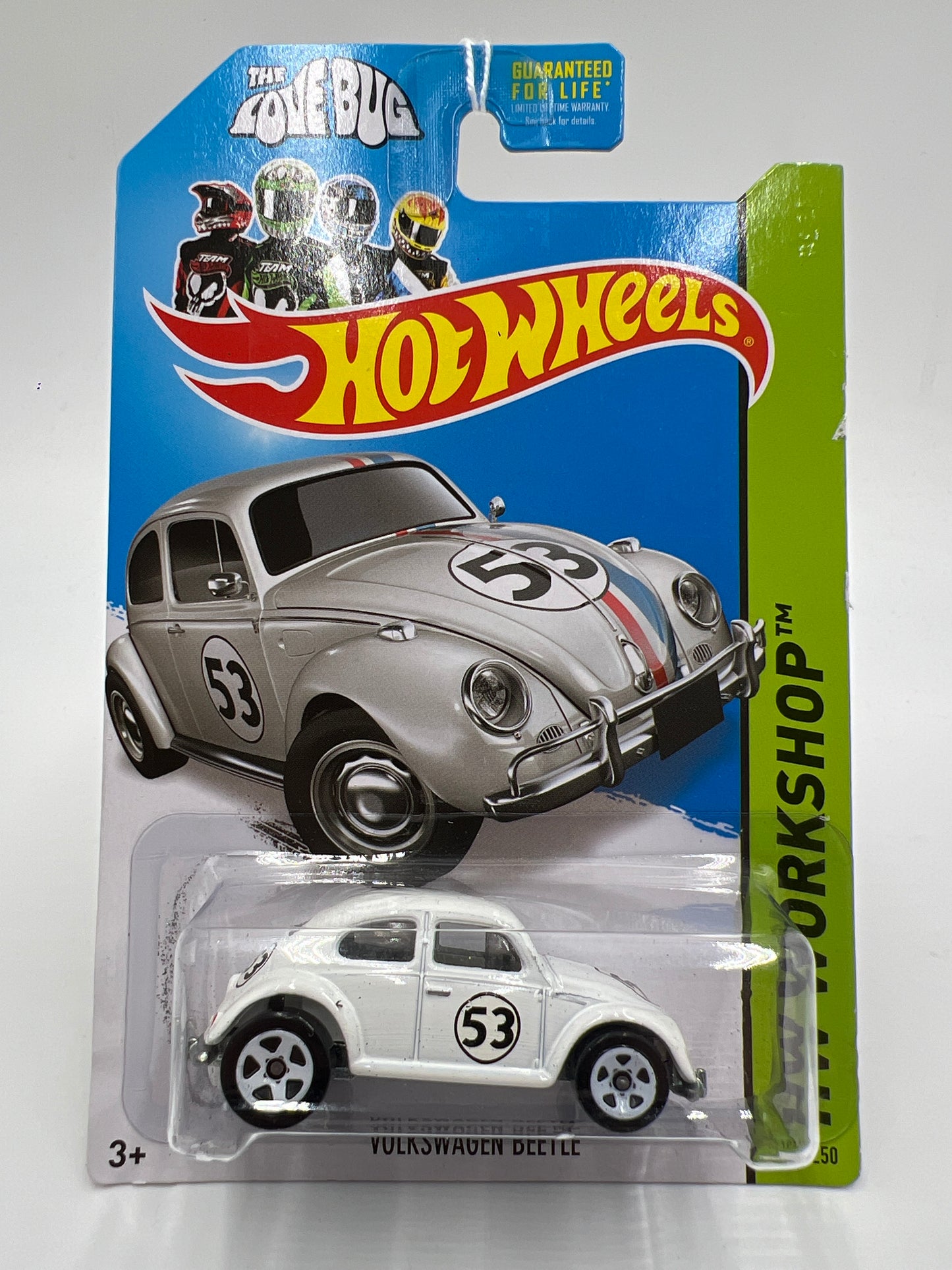2014 Hot Wheels Workshop #191 Volkswagen Beetle The Love Bug White 117A
