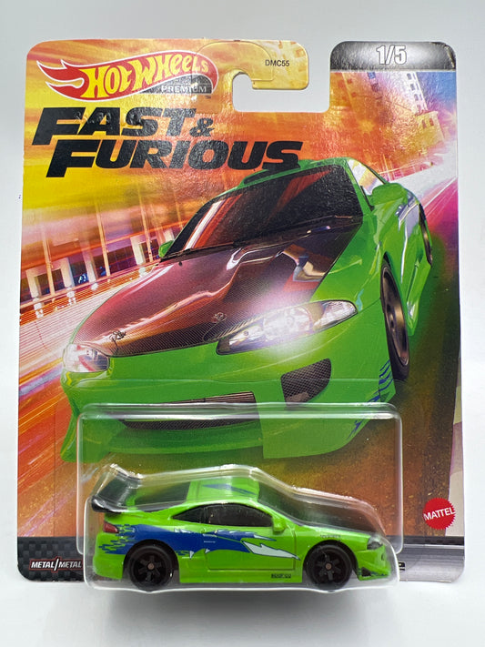 Hot Wheels Premium Fast & Furious #1 95 Mitsubishi Eclipse Green W/Protector