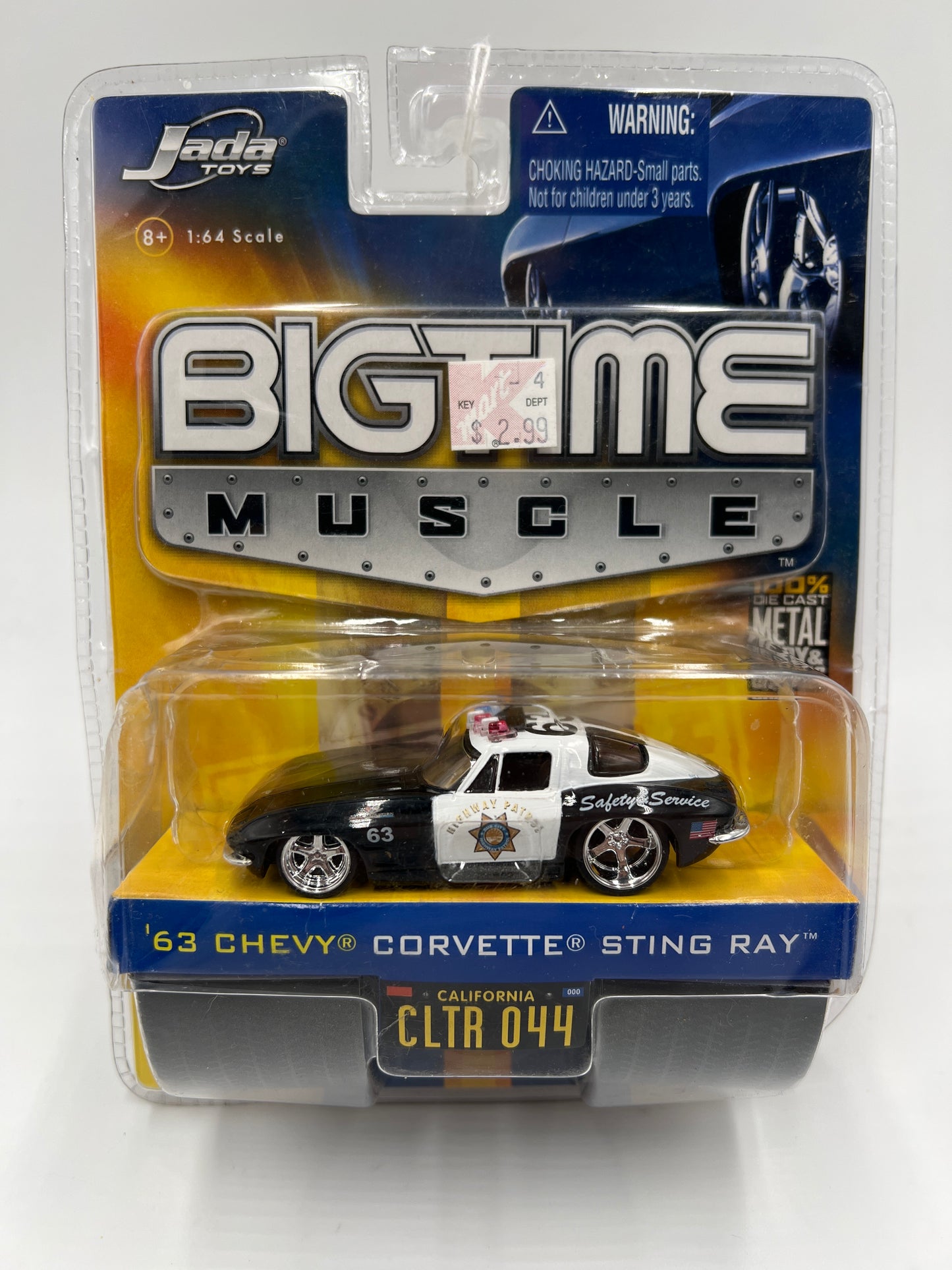 Jada Dub City Big Time Muscle #44 63 Chevy Corvette Sting Ray Police Dented Blister 184H