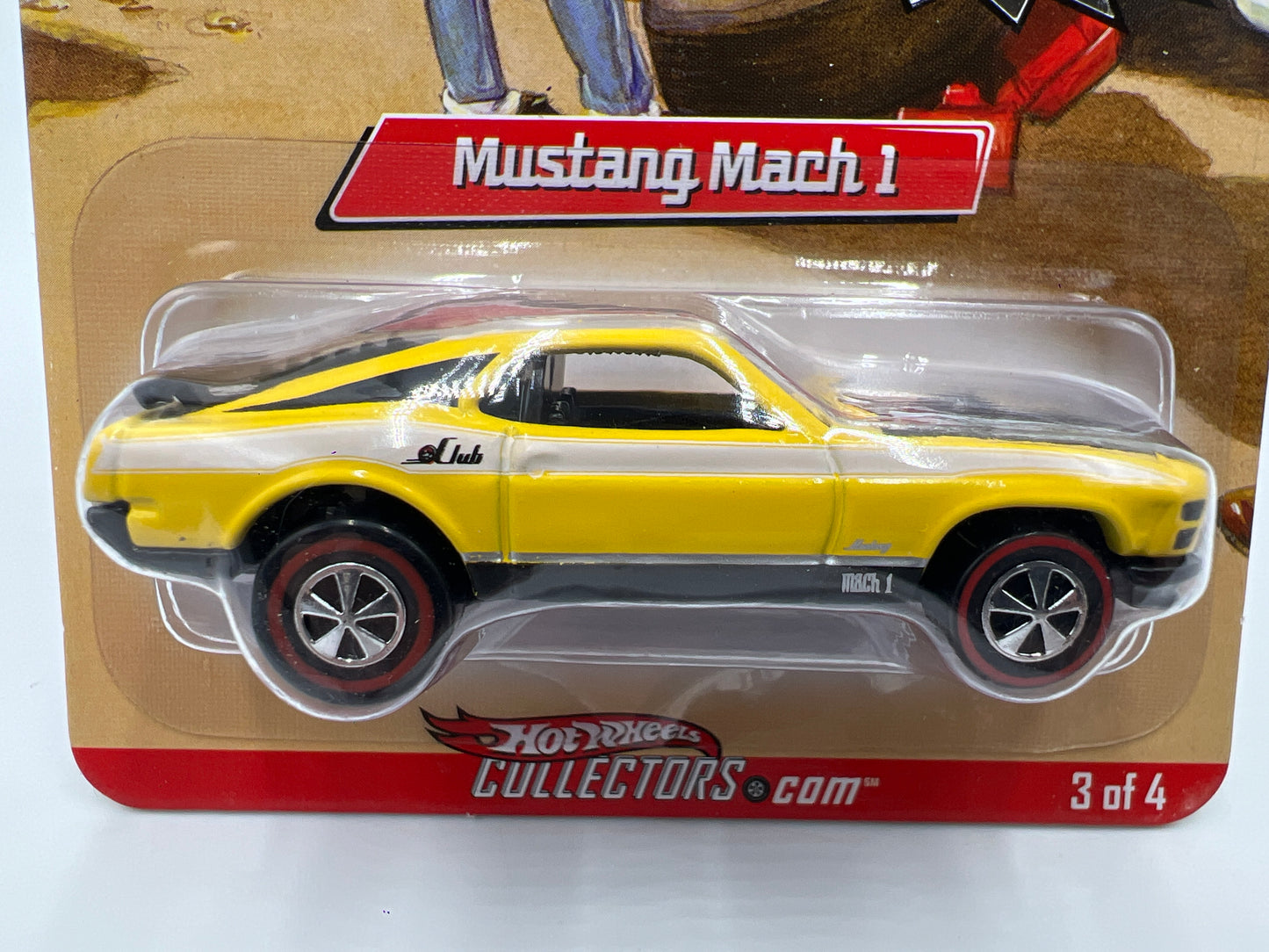 2007 Hot Wheels RLC Rewards Series #3 Mustang Mach 1 Yellow 6487/6962 W/Protector