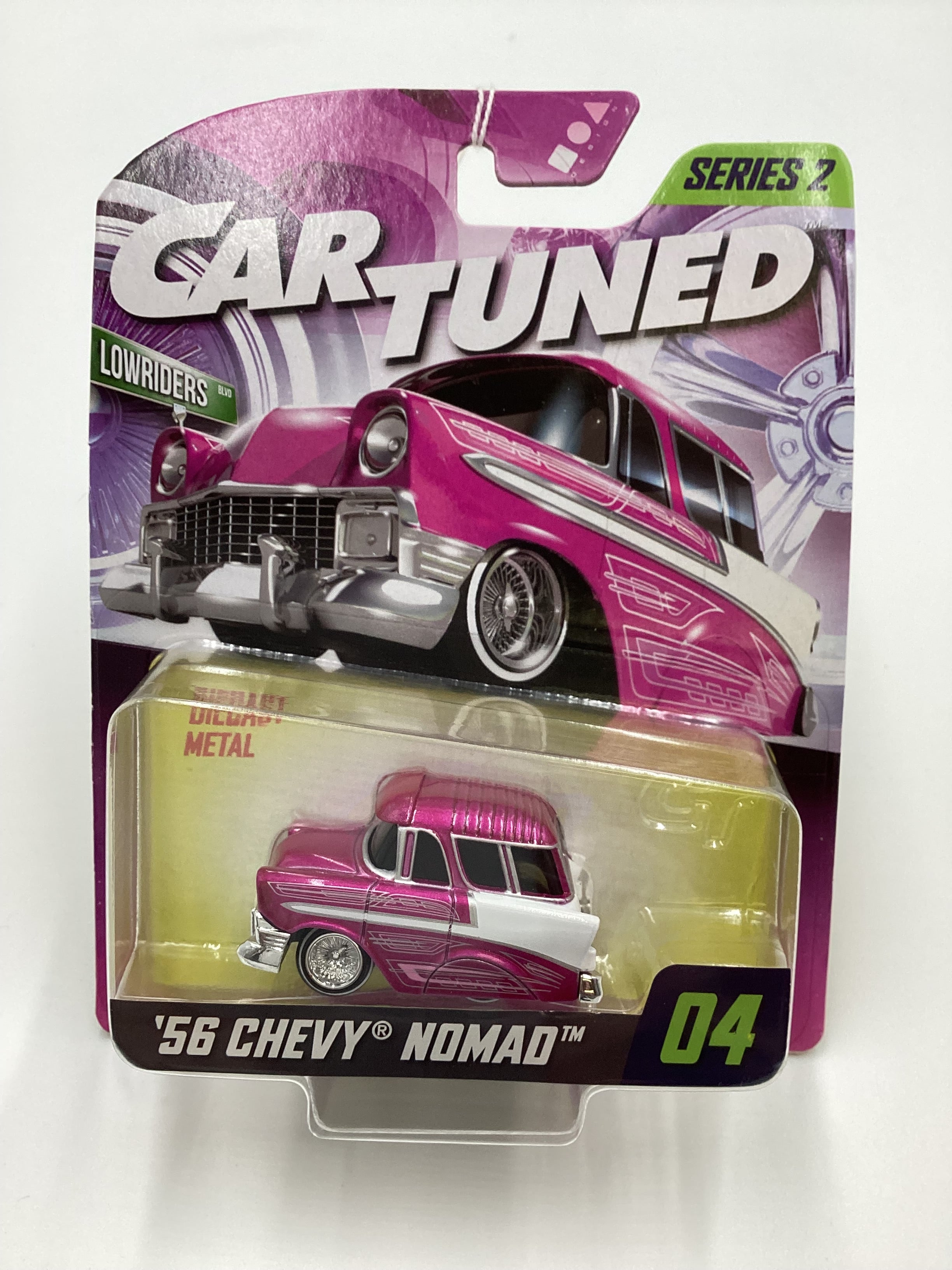 2024 Car Tuned Lowriders Series 2 #04 56 Chevy Nomad Pink 186A