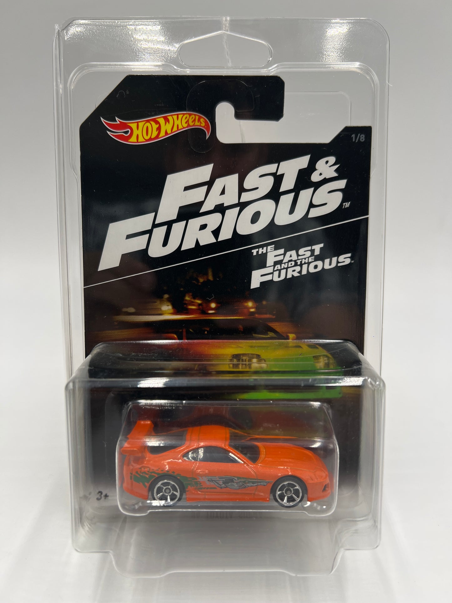 2016 Hot Wheels Fast & Furious #1 94 Toyota Supra Orange W/Protector