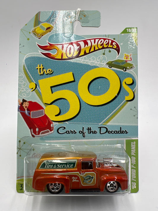 Hot Wheels Cars of the Decades The 50s #10 56 Ford F-100 Panel Orange 164C