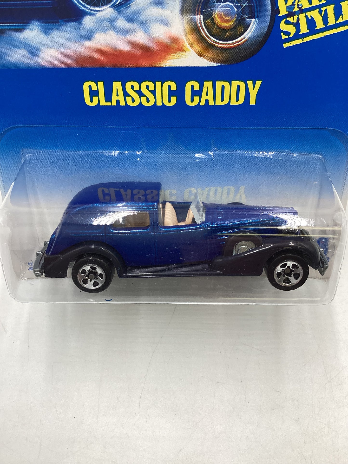 Hot Wheels Blue Card Collector No. 44 Classic Caddy Blue 5SP Wheels 238H