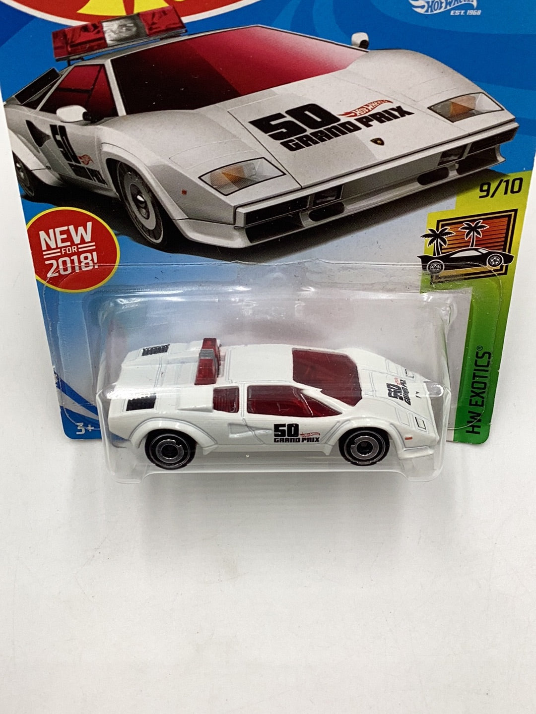 2018 Hot Wheels #316 Lamborghini Countach Pace Car White 102I