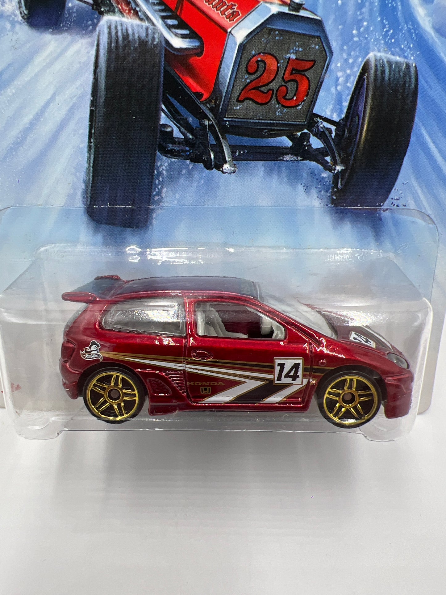 2014 Hot Wheels Holiday Hot Rods #5 Honda Civic Red 158A