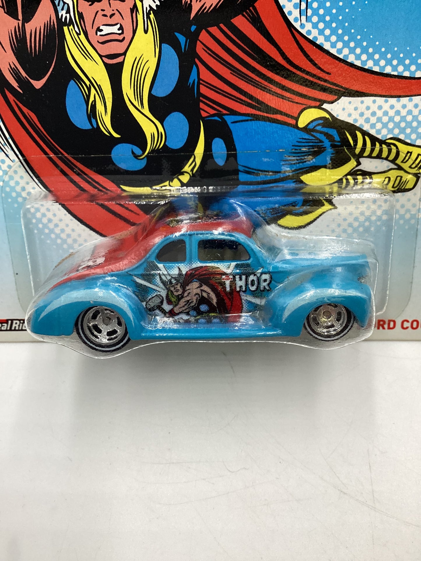 Hot wheels Pop Culture Marvel The Mighty Thor 40 Ford Coupe Light Blue 268A