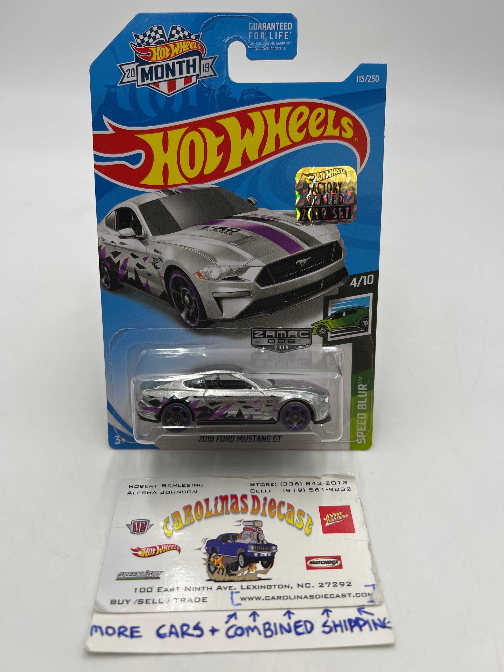2019 Hot Wheels Factory Sealed Zamac 006 #113 2018 Ford Mustang GT