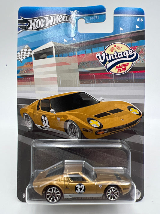 Hot Wheels Vintage Racing Club #4 1971 Lamborghini Miura SV Gold 155D