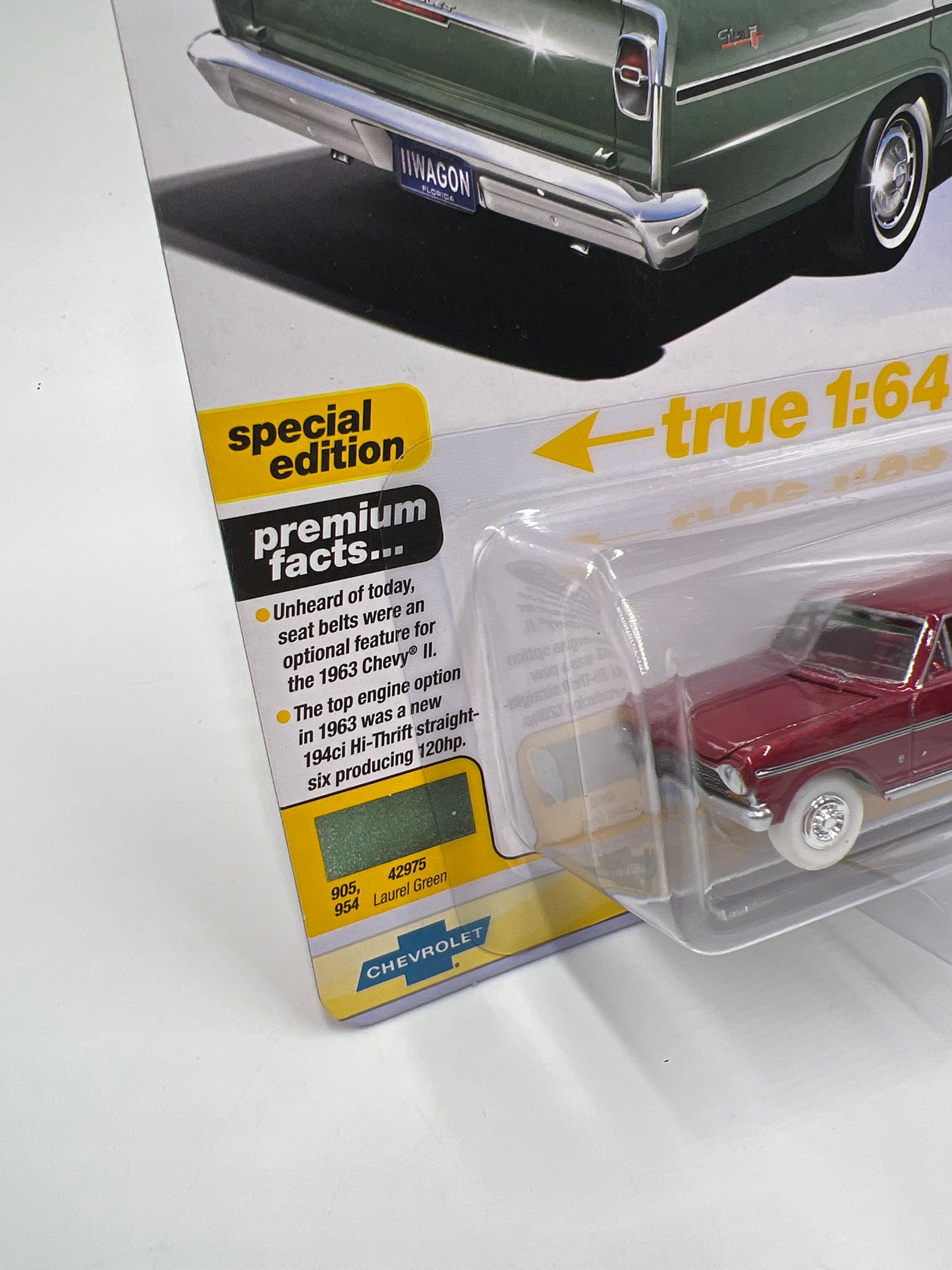 Auto World Ultra Red Chase Vintage Muscle Release 7 Version B 1963 Chevy II Nova 400 Wagon Red