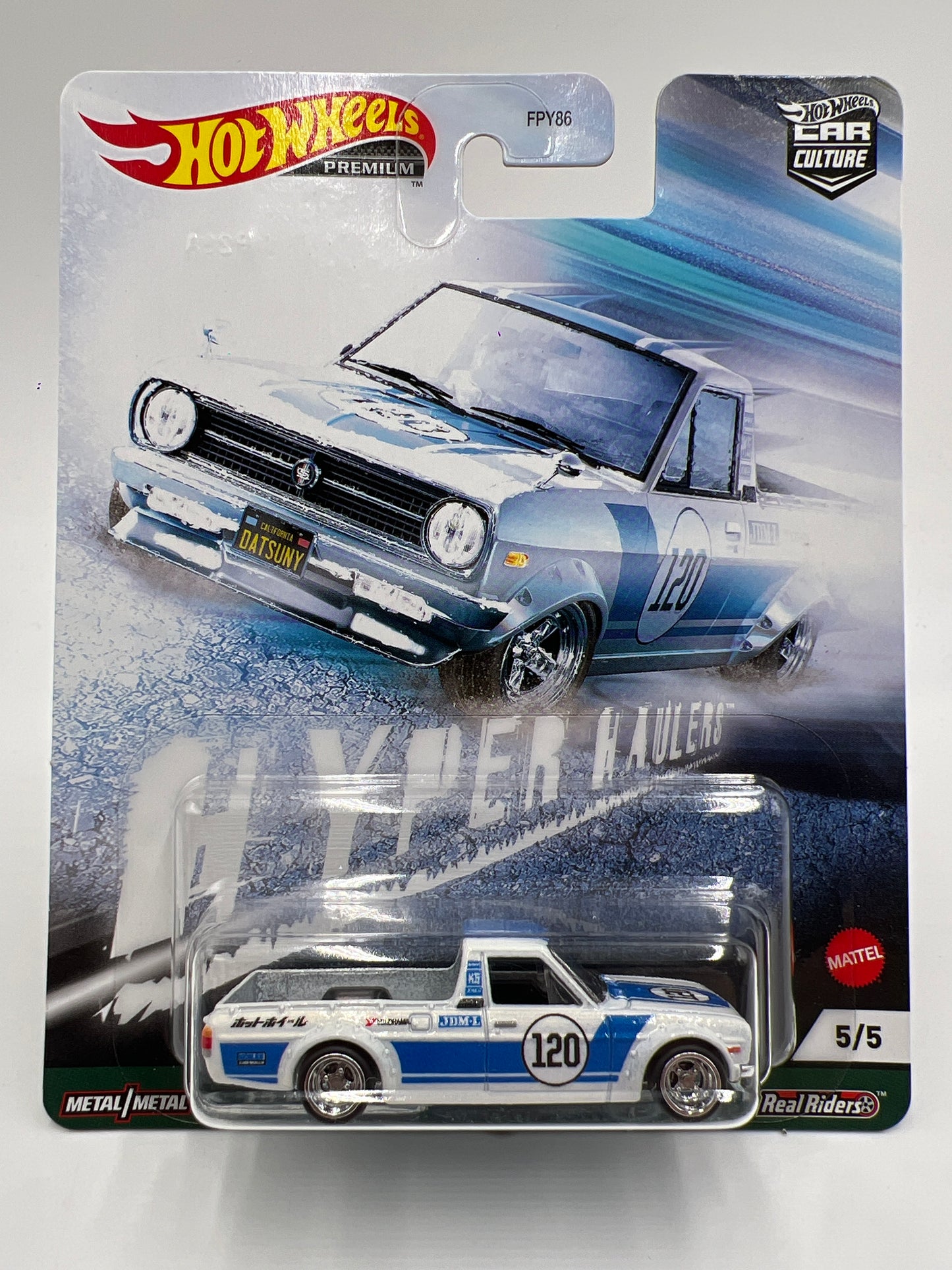 Hot Wheels Premium Hyper Haulers #5 75 Datsun Sunny Truck B120 White    242A