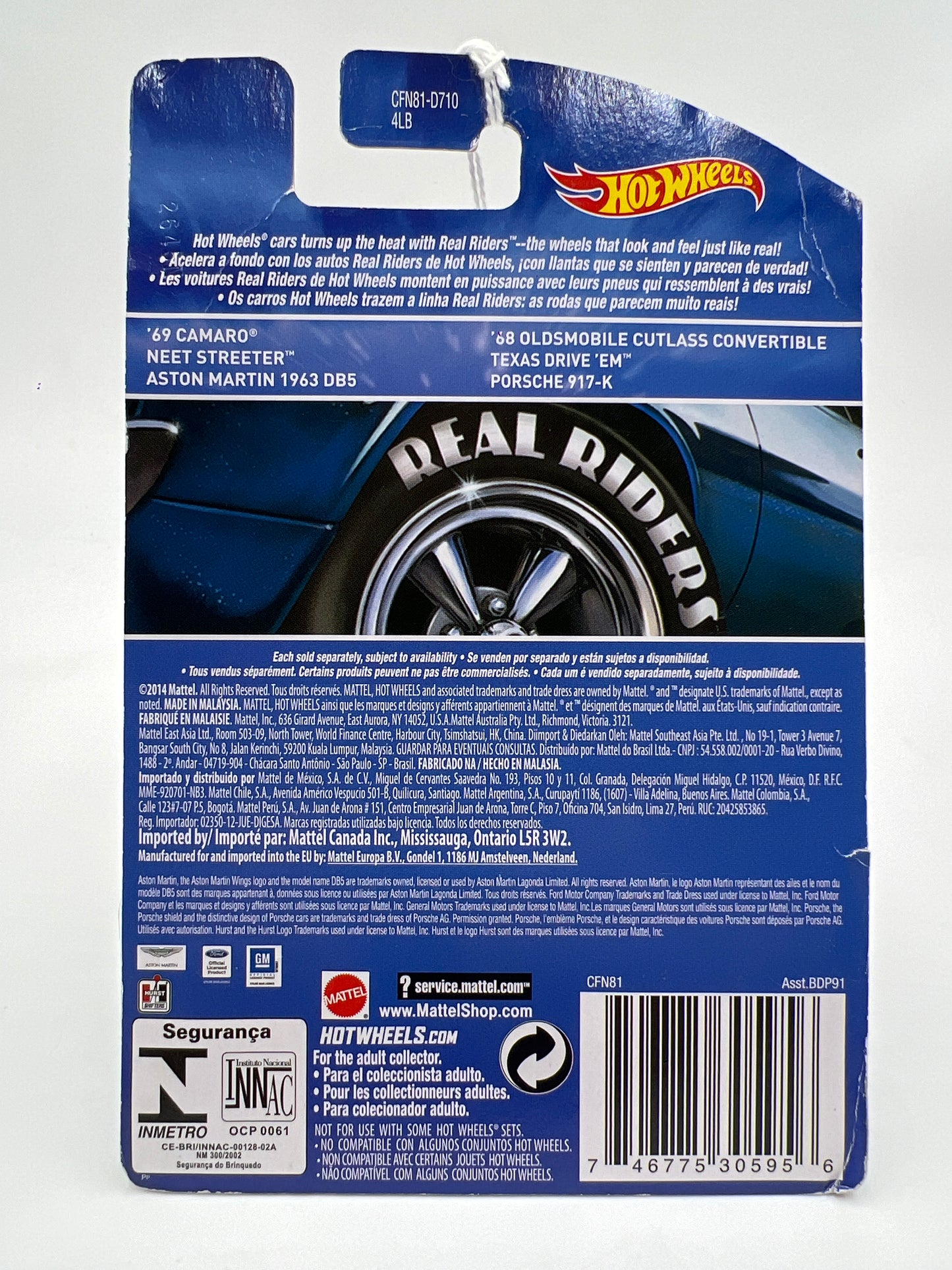 Hot Wheels Heritage Real Riders #16 Hurst 68 Oldsmobile Cutlass Convertible White (Bad Card) 245B