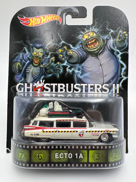 Hot Wheels Retro Entertainment Ghostbusters II Ecto-1A White W/Protector