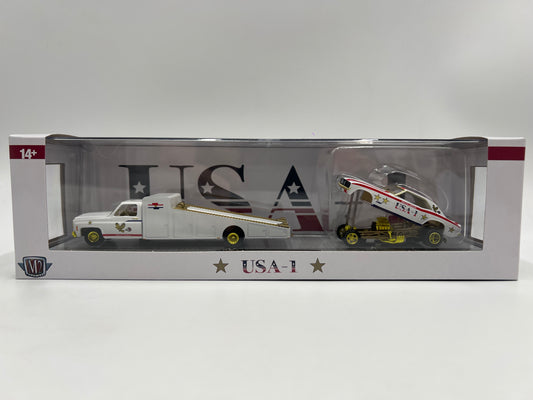 2025 M2 Machines Auto Haulers CHASE 1973 Chevrolet C30 Truck & 1969 Chevrolet Camaro Funny Car USA-1 S44
