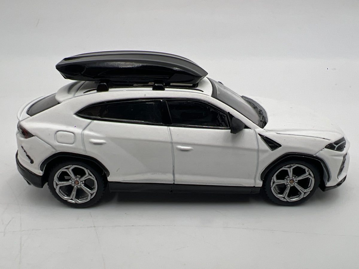 Mini GT MiJo x USA Exclusive #220 Lamborghini Urus Bianco Monocerus W/Roof Box White