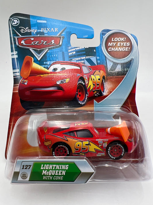 Disney Pixar Cars Look My Eyes Change #127 Lightning McQueen With Cone 139B