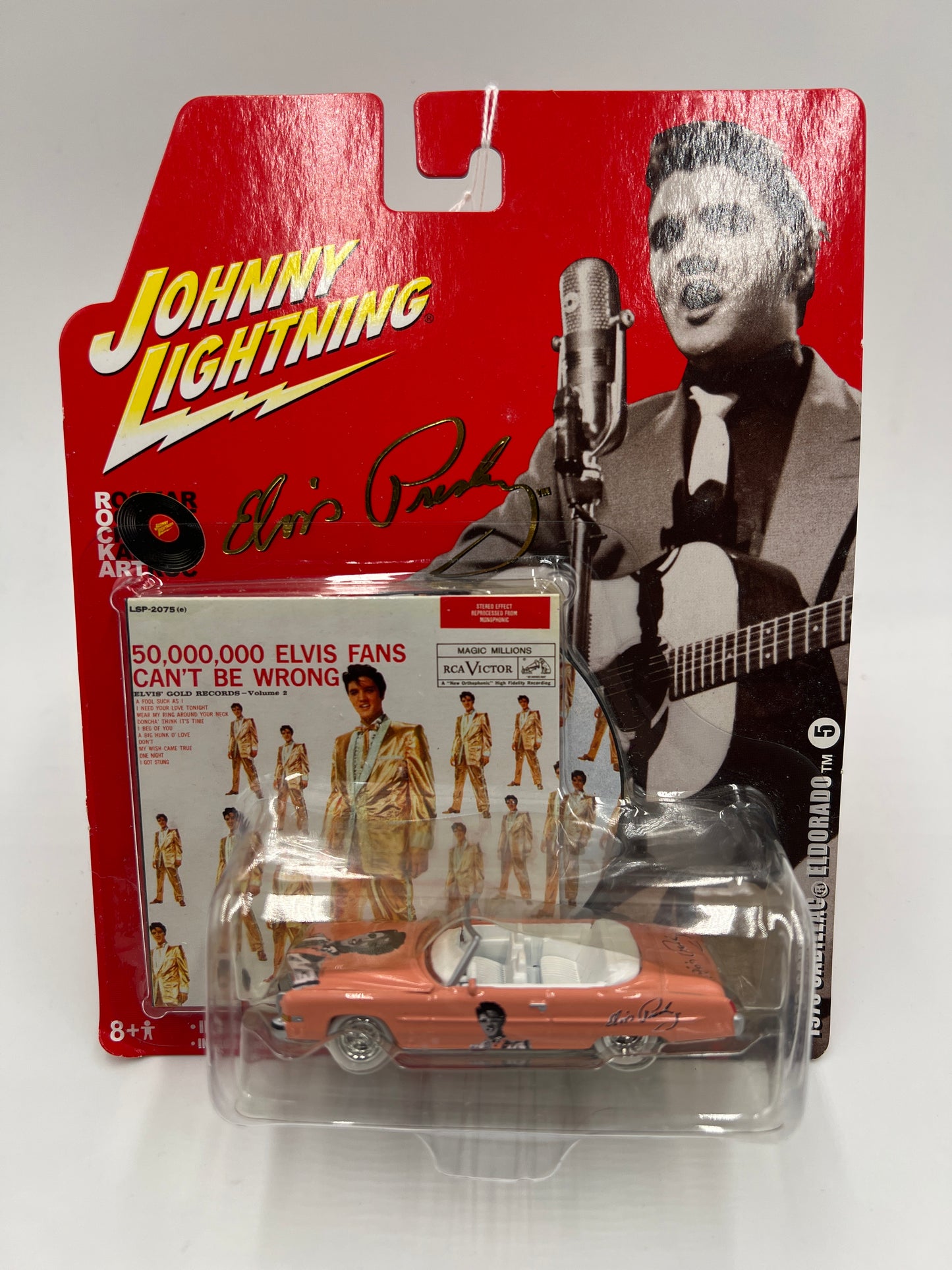 Johnny Lightning White Lightning Chase Rock Art Elvis Presley #5 1973 Cadillac Eldorado Pink