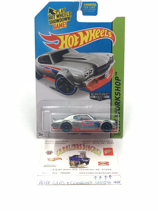 2014 hot wheels #243 70 Chevy Chevelle Zamac #15 CC6