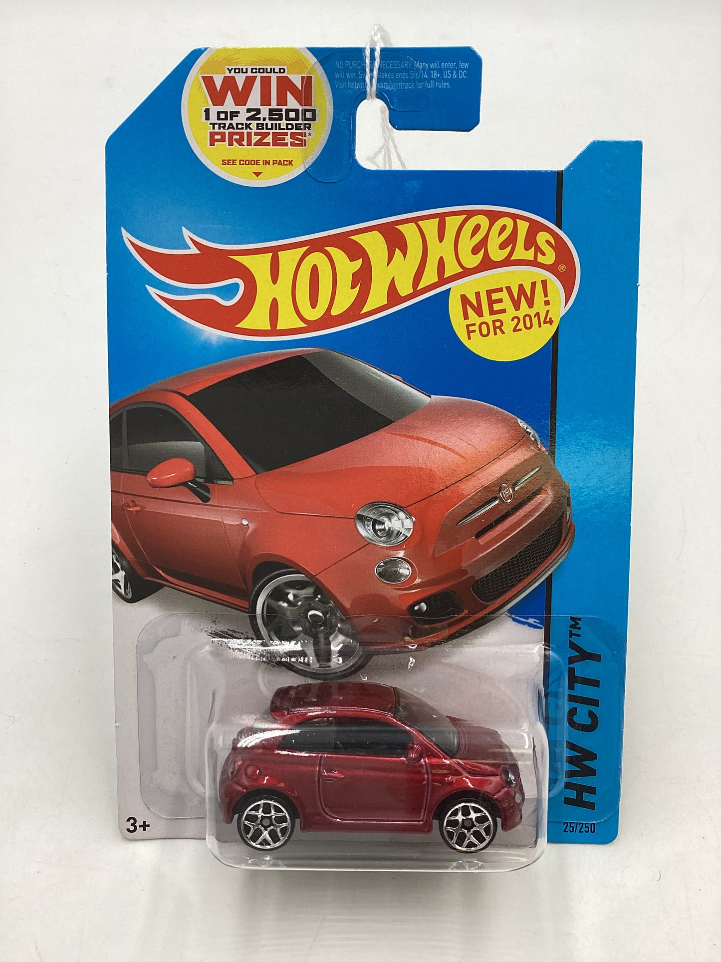 2014 Hot wheels #25 Fiat 500 Red 67C