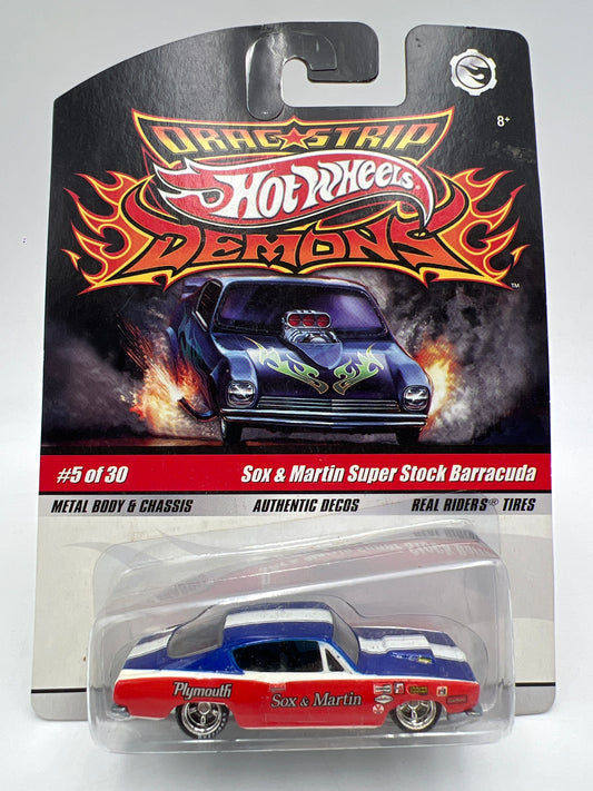 Hot Wheels Drag Strip Demons #5 Sox & Martin Super Stock Barracuda W/Protector