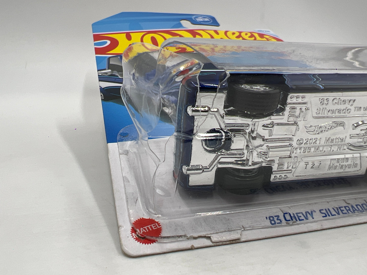 2024 Hot Wheels Super Treasure Hunt #249 83 Chevy Silverado Blue W/Protector Bad Card/Blister