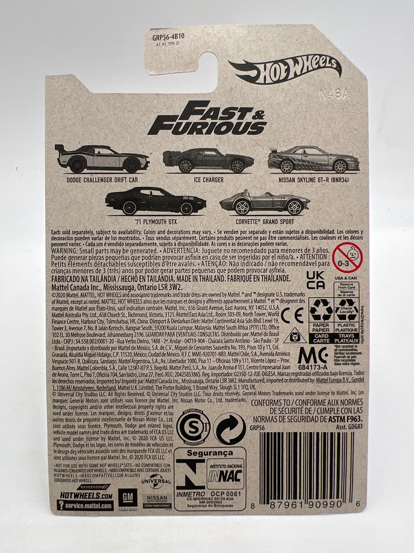 Hot Wheels Fast and Furious #3 Nissan Skyline GT-R BNR34 Silver W/Protector