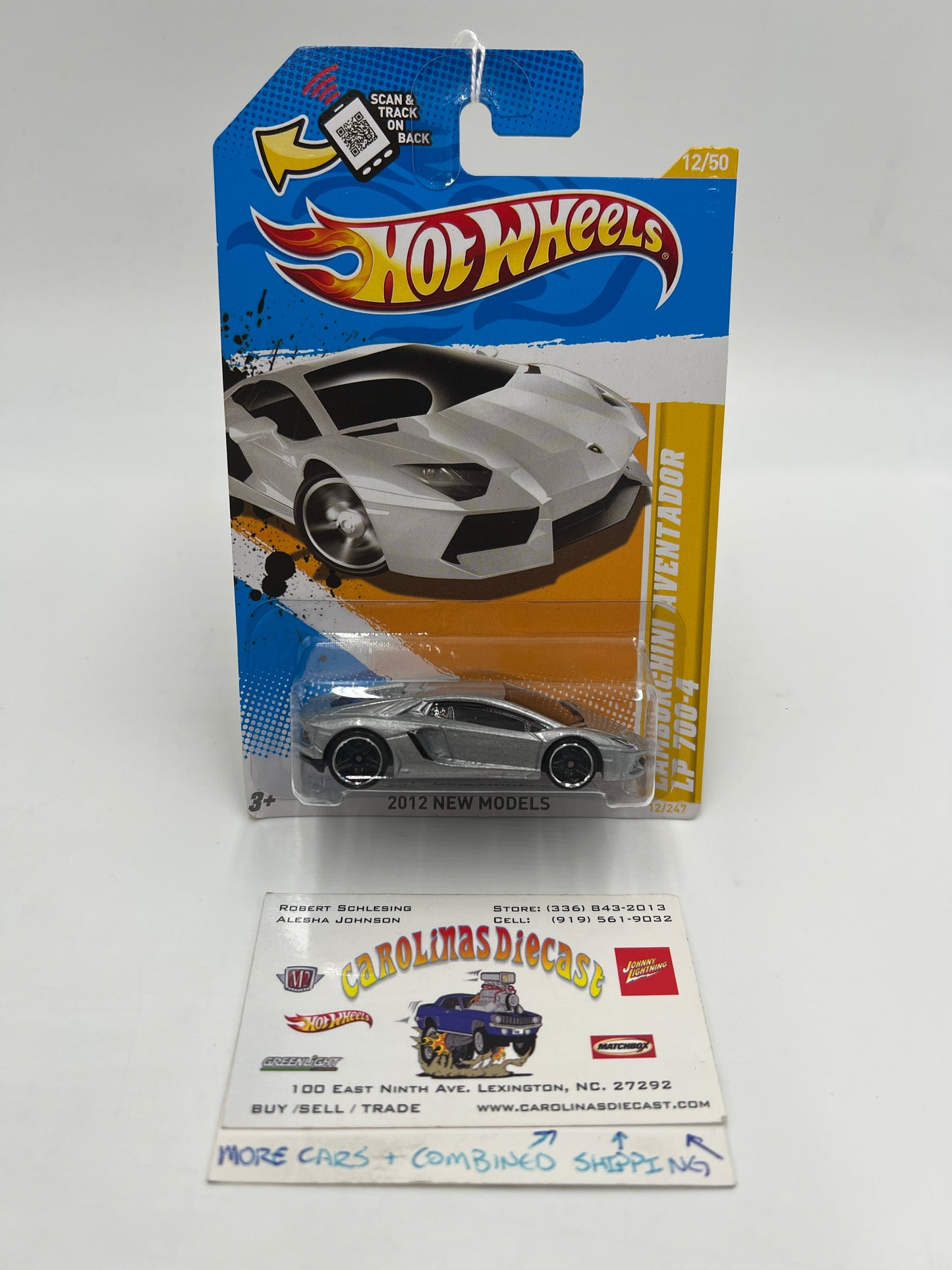 2012 Hot Wheels New Models #12 Lamborghini Aventador Silver 101B