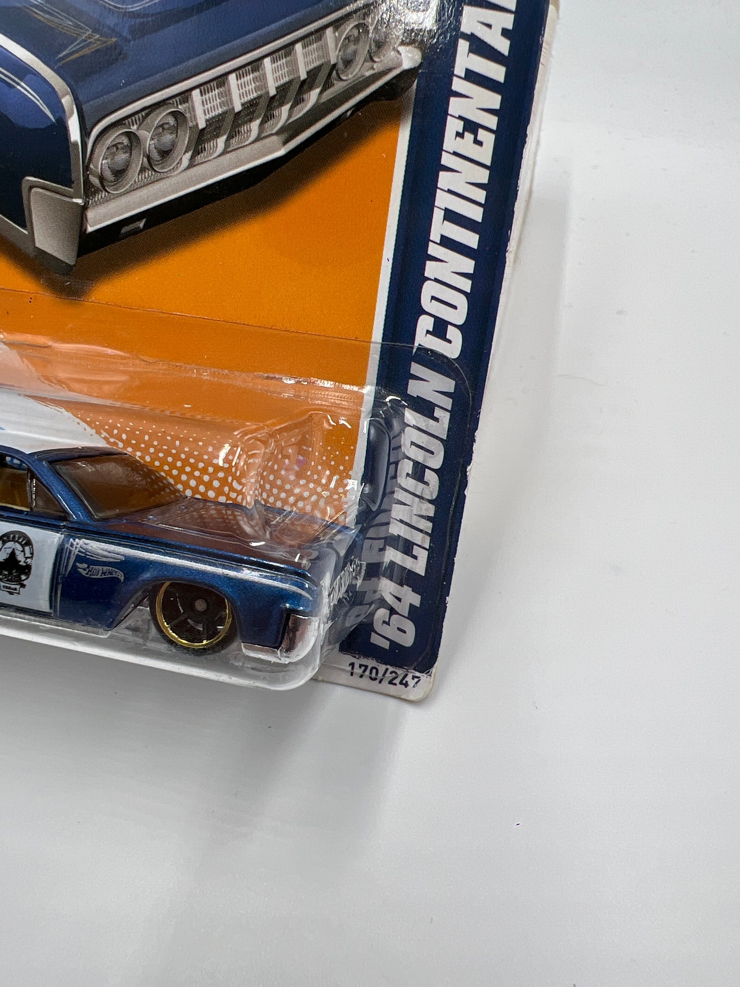 2012 Hot Wheels HW Main Street #170 64 Lincoln Continental Police Blue (Card Not Perfect) 52A