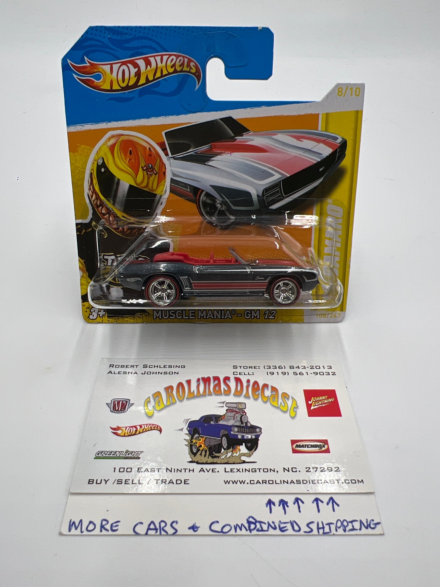 2012 Hot Wheels Super Treasure Hunt #108 69 Camaro Short Card W/Protector VHTF