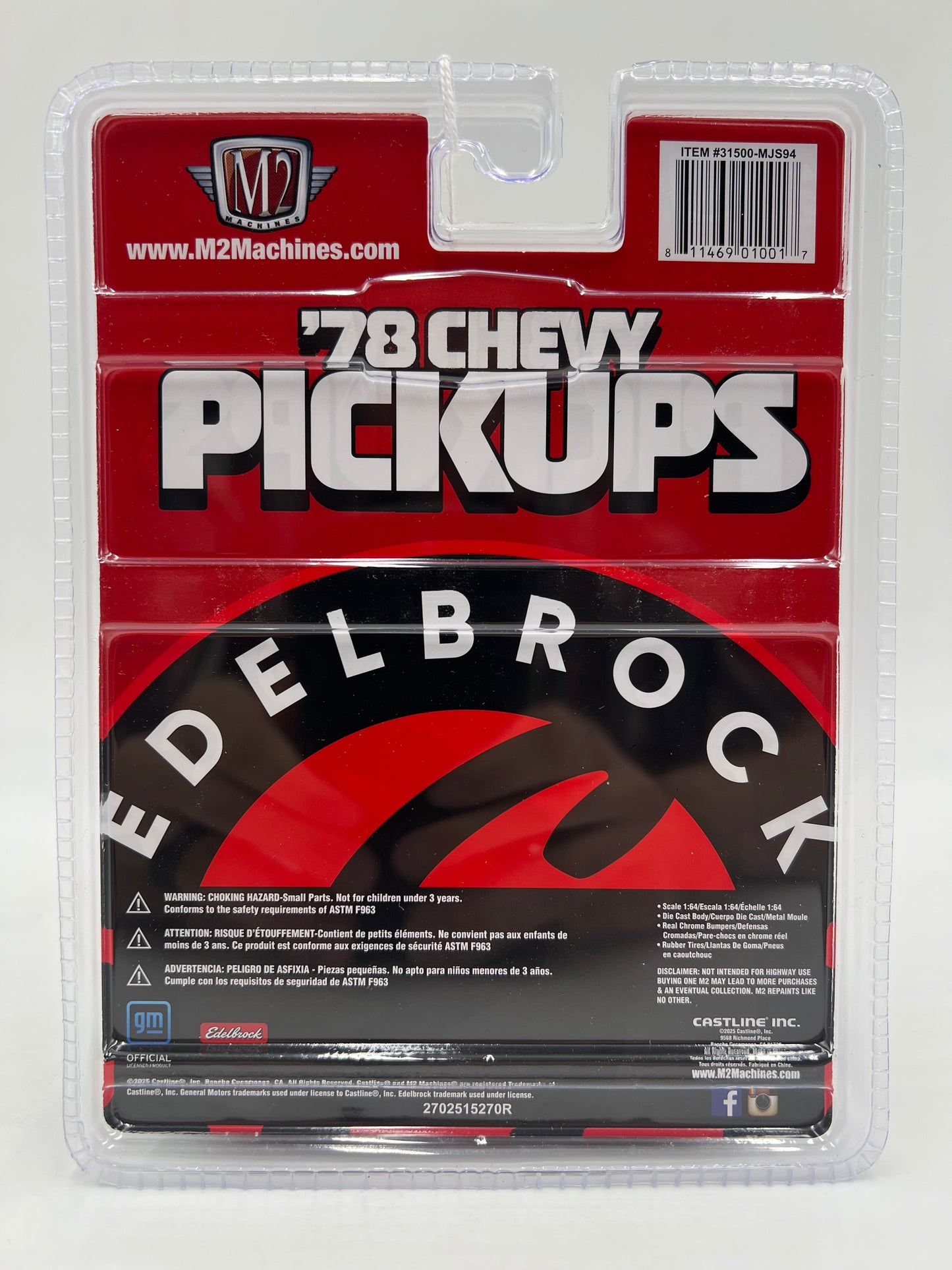 M2 Machines MiJo Exclusives CHASE 1978 Chevrolet Cheyenne Super 10 Red Edelbrock MJS94