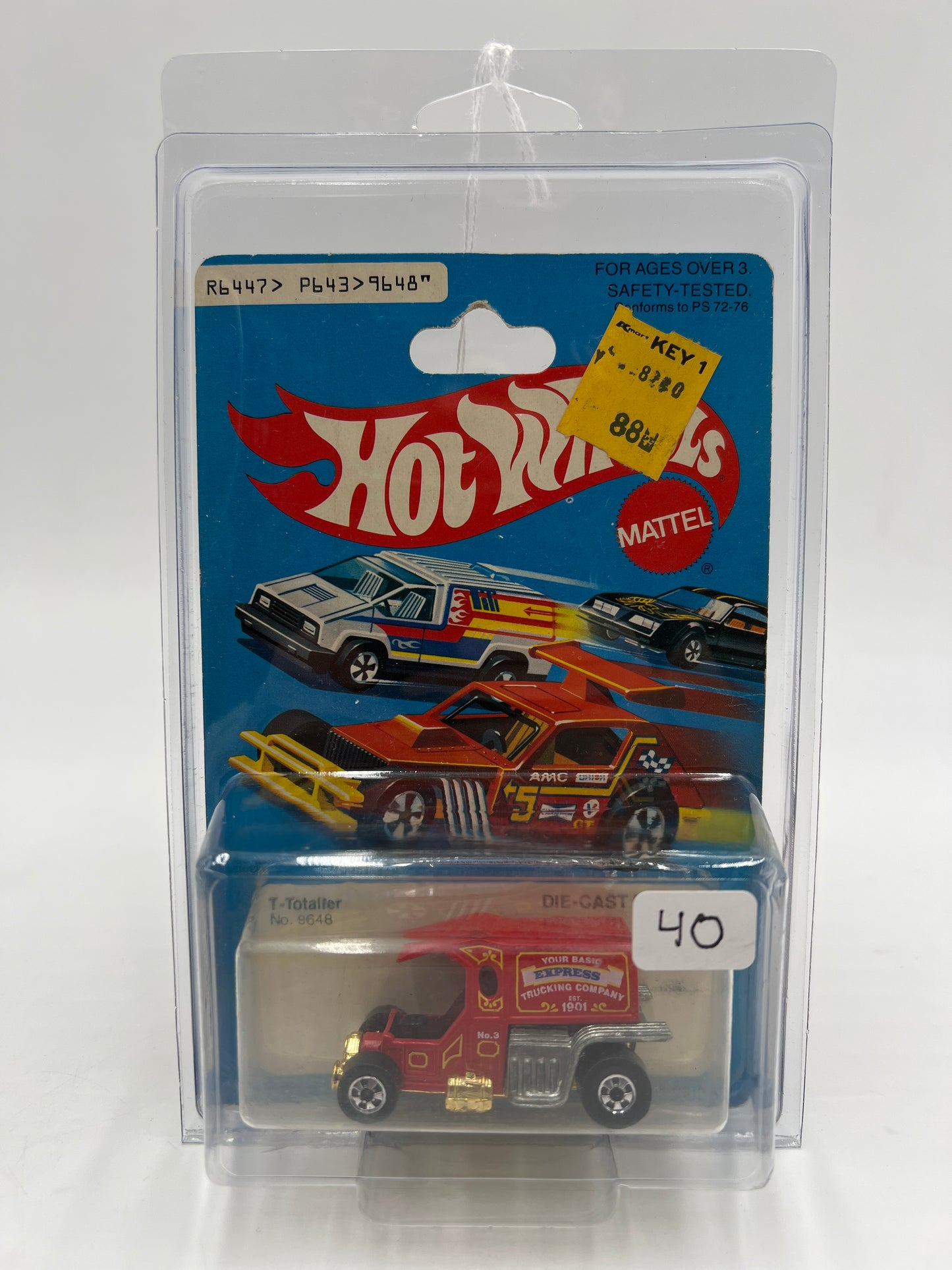 Hot Wheels Original 1979 #9648 T-Totaller Red W/Protector