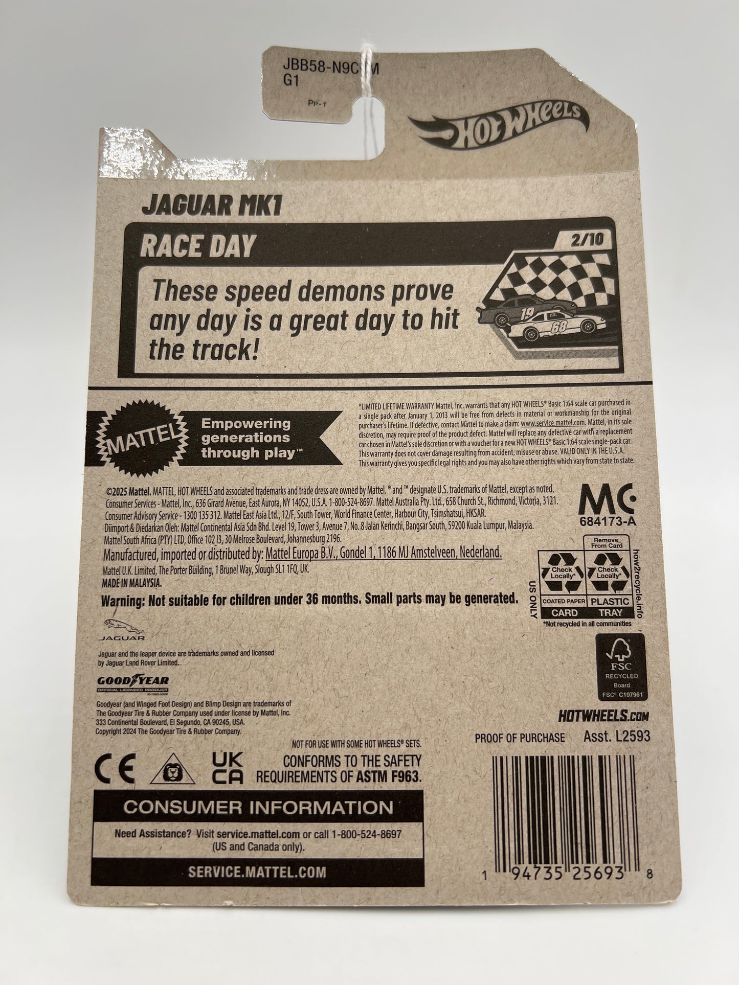 2025 Hot Wheels M Case Race Day #75 Jaguar MK1 Blue 66C