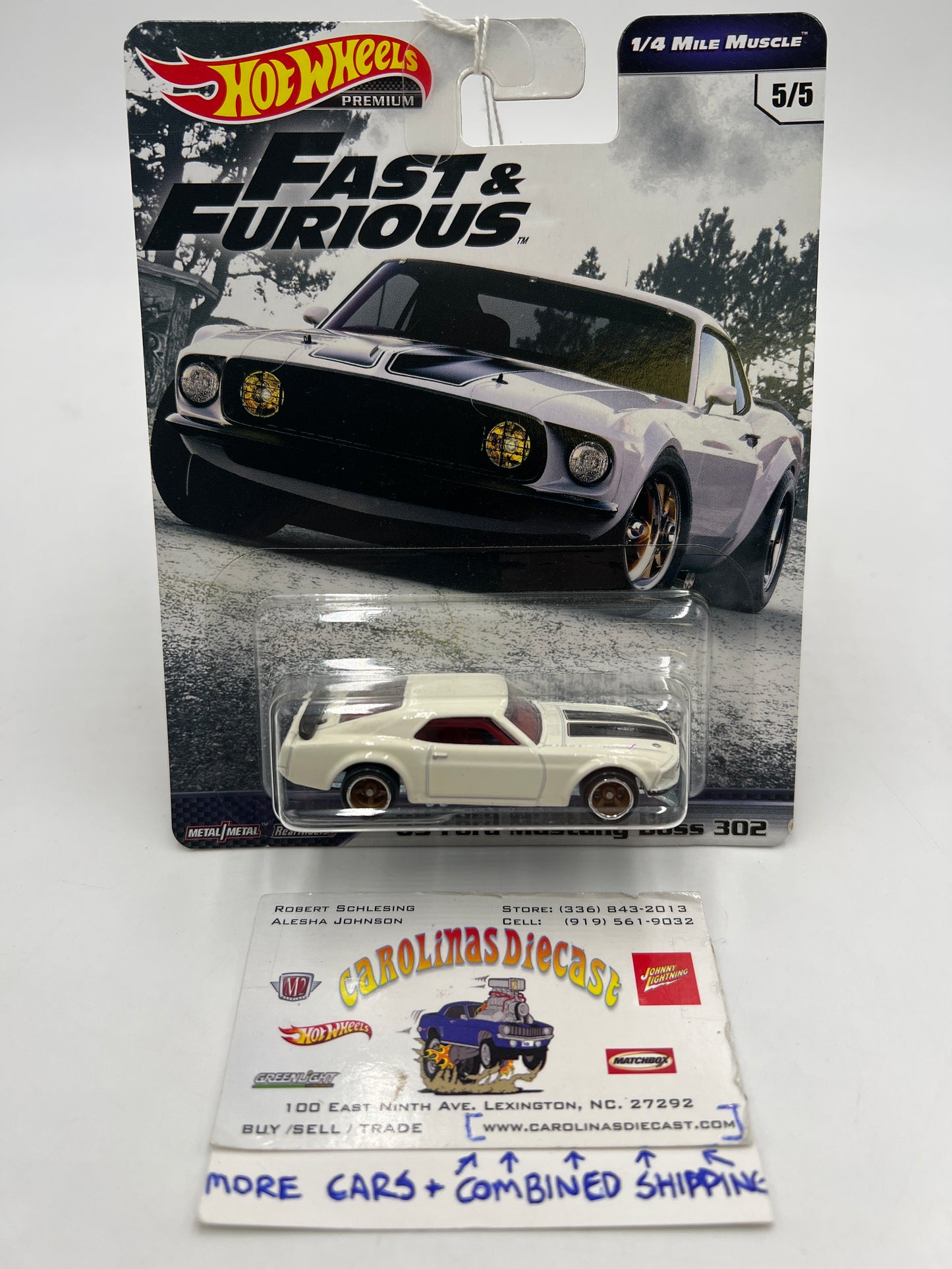 Hot Wheels Fast & Furious 1/4 Mile Muscle #5 69 Ford Mustang Boss 302 251A