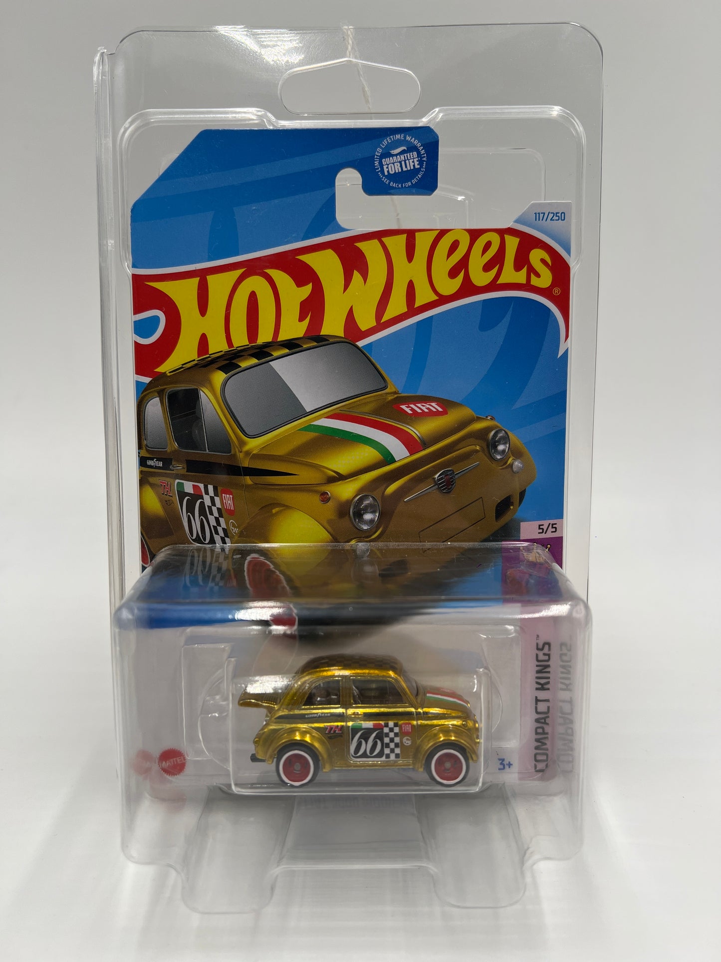 2024 Hot Wheels Super Treasure Hunt #117 60s Fiat 500D Modificado Gold W/Protector