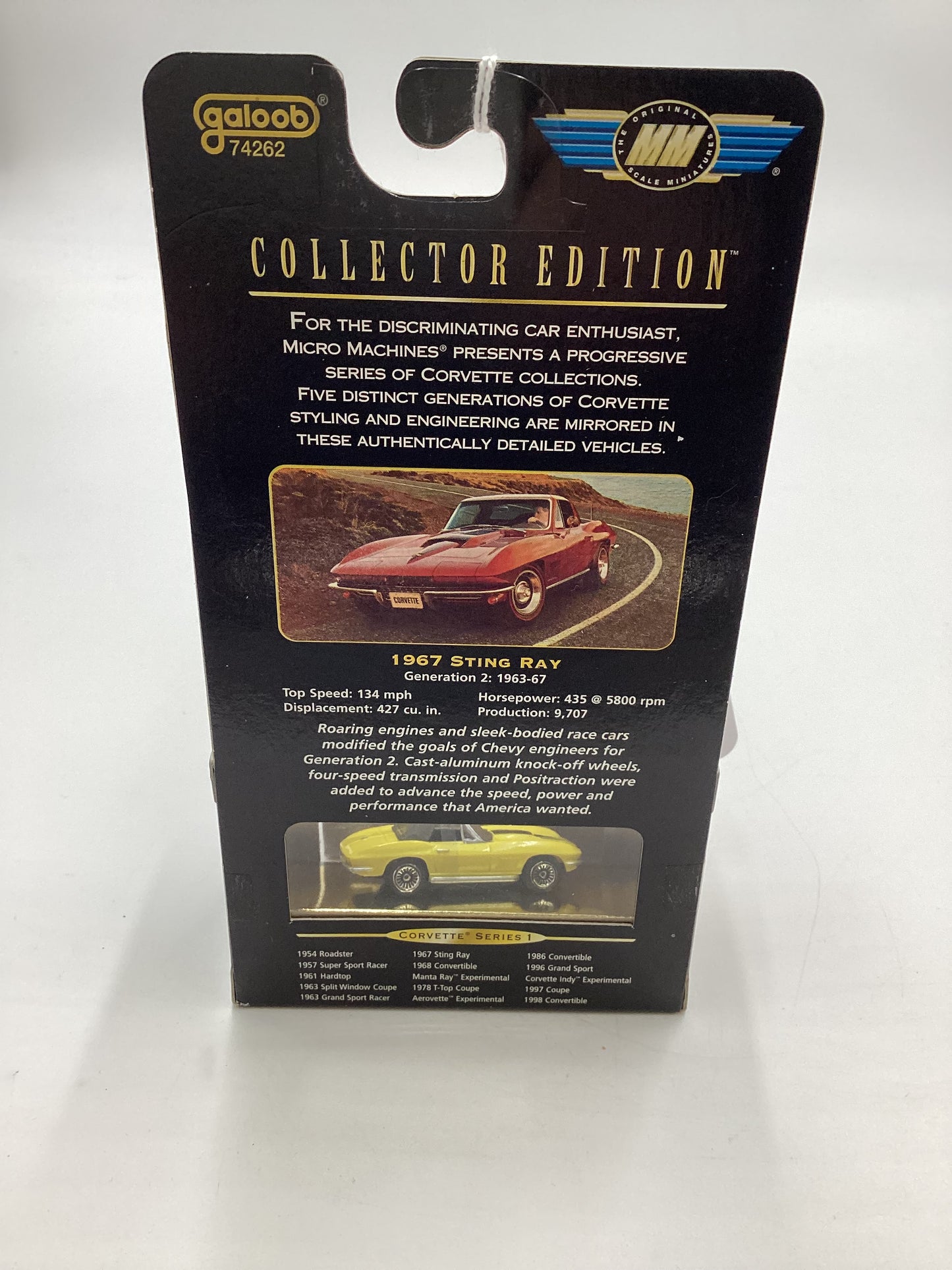Micro Machines Collectors Edition Corvette Series 1 1967 Sting Ray Yellow 1/13400 SR CE 65