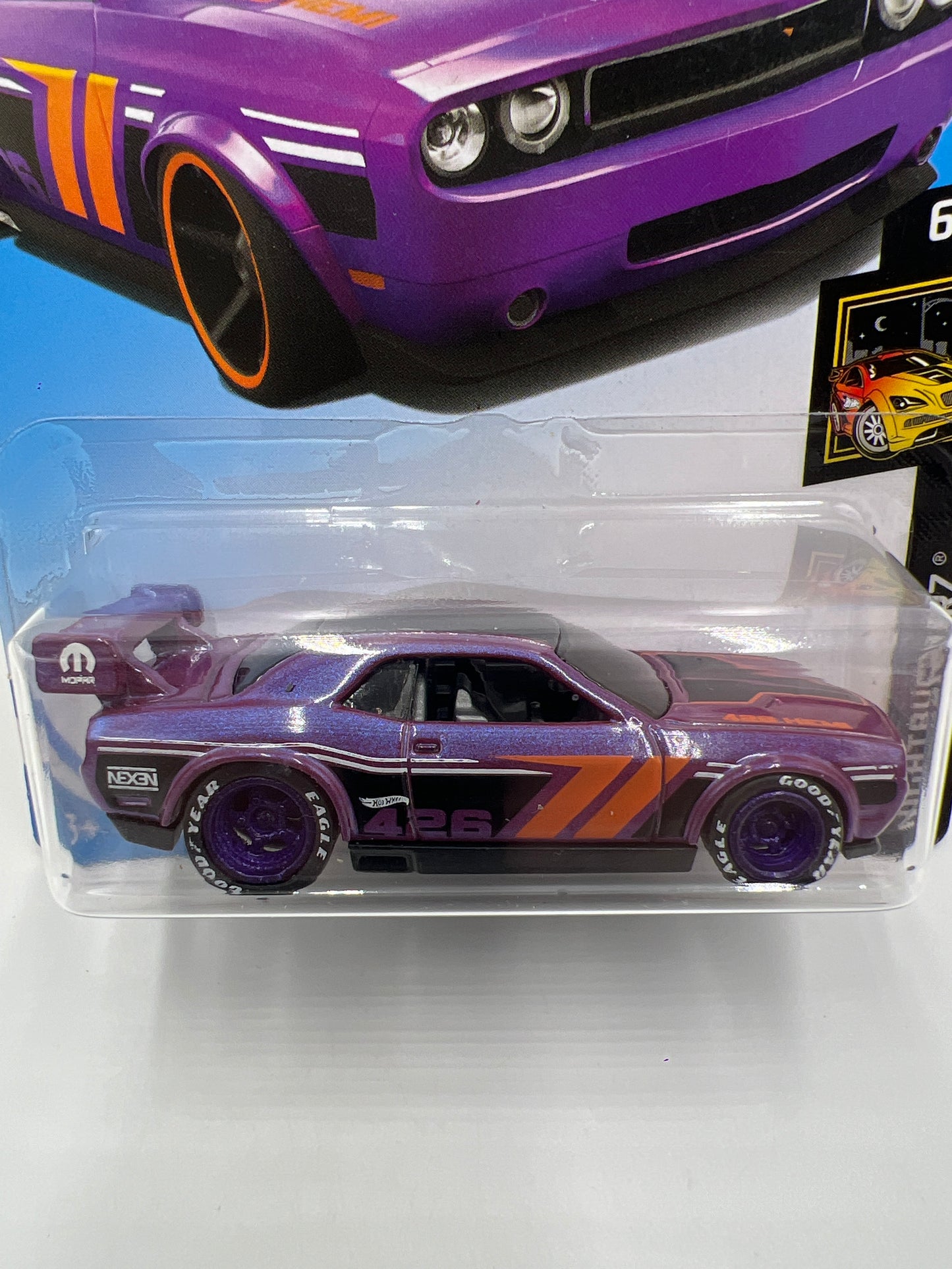 Hot Wheels Dodge Challenger Drift Car Purple Wheel Swap Custom On Card W/Protector SR